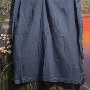 Denim Jean Button-Down plus size vintage Skirt
